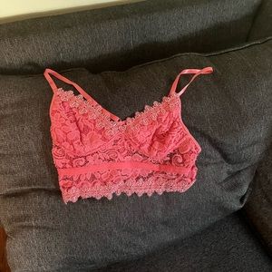 Pink Crop Laced bralette